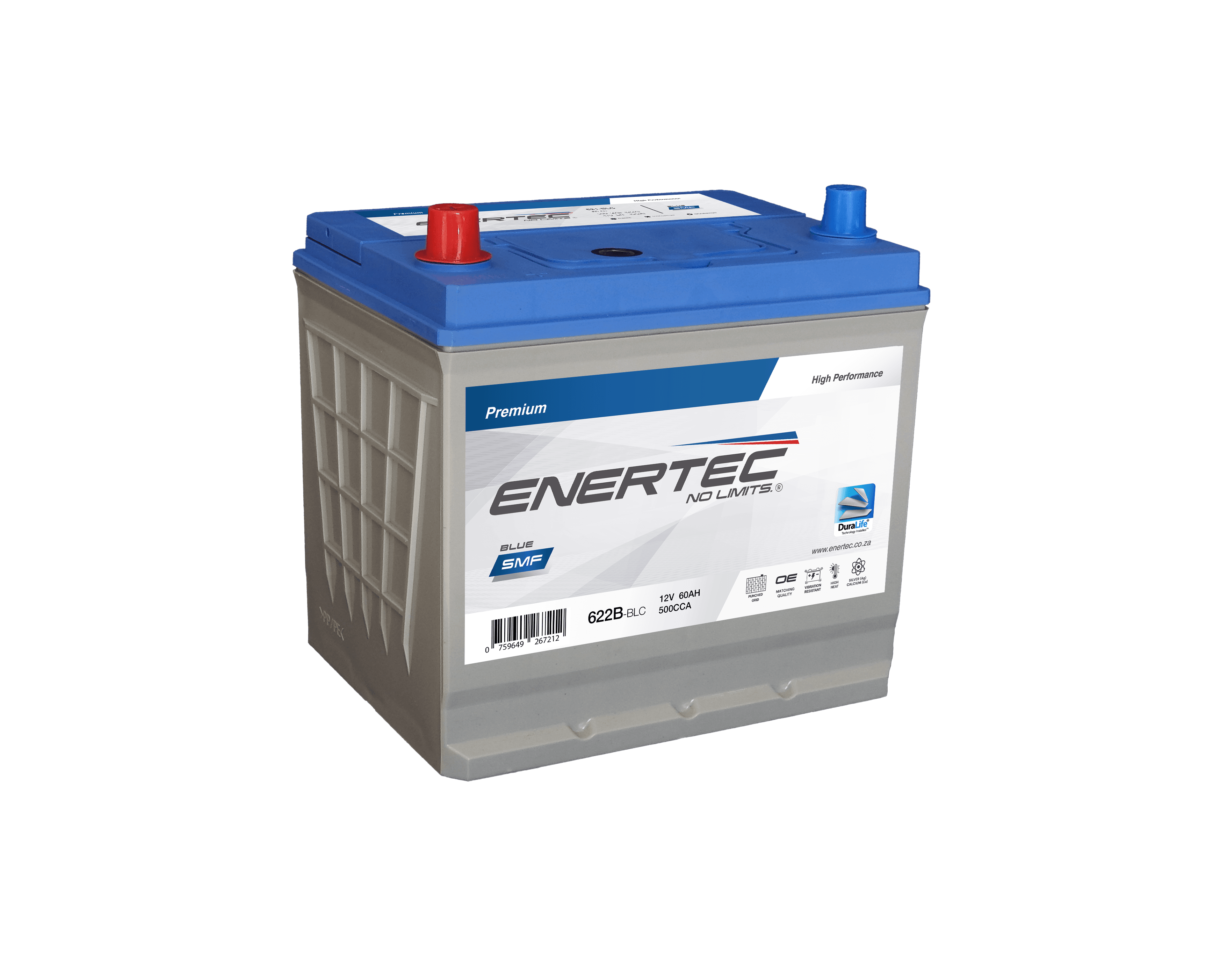 622B-BLC 12V 60Ah Enertec BLUE Lead Calcium Automotive Battery