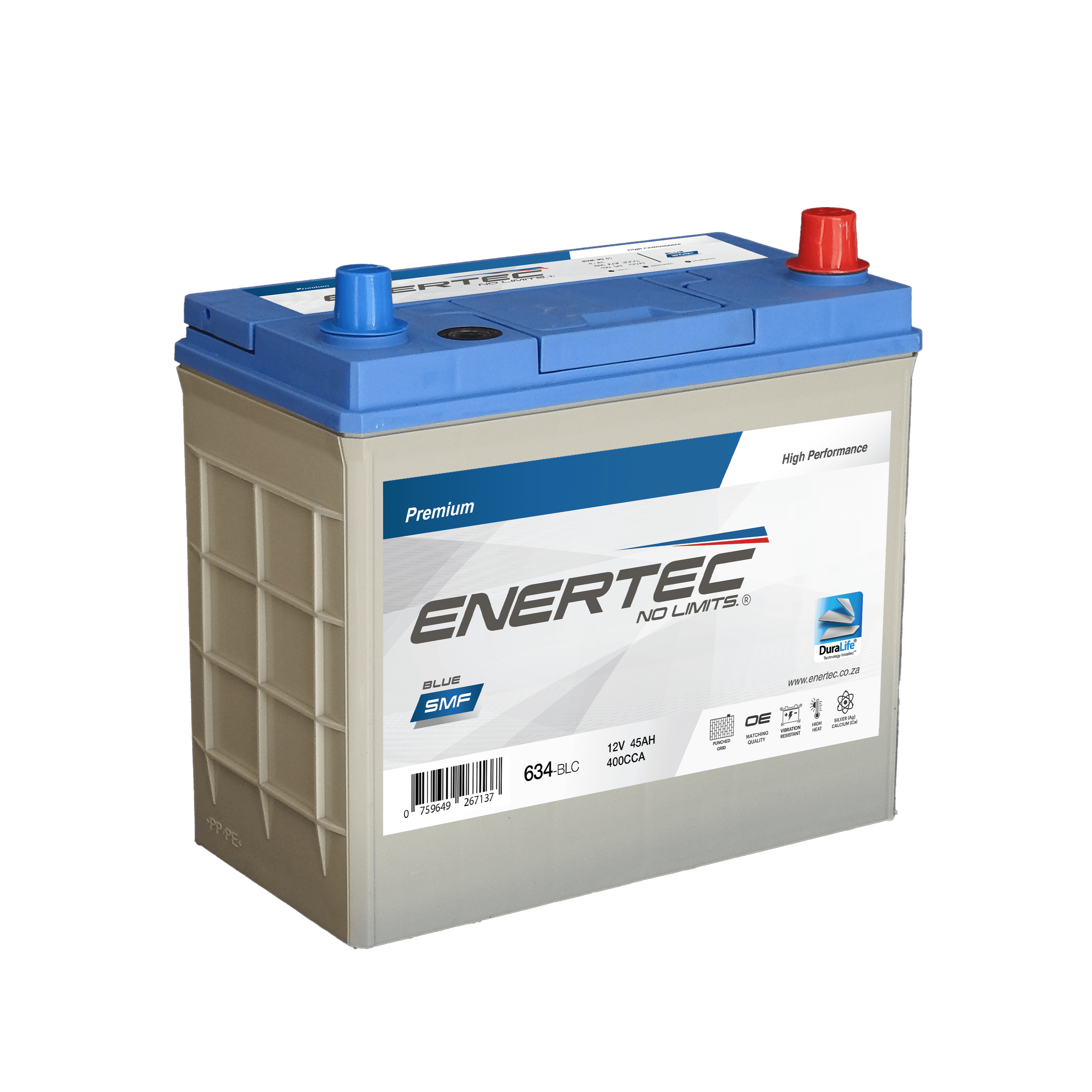 634-BLC 12V 45Ah Enertec Blue Lead Calcium Automotive Battery