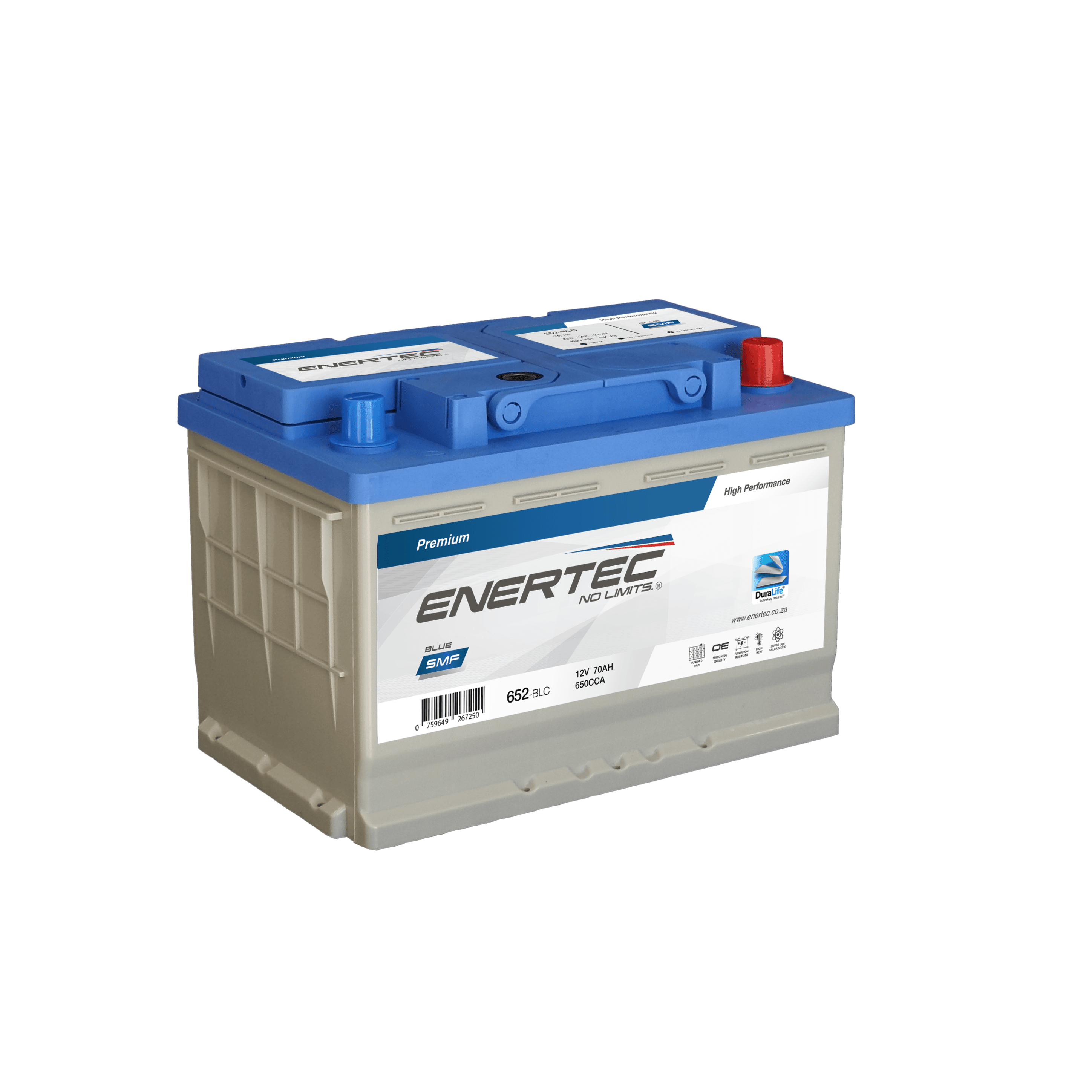 652-BLC 12V 70Ah Enertec Blue Lead Calcium Automotive Battery