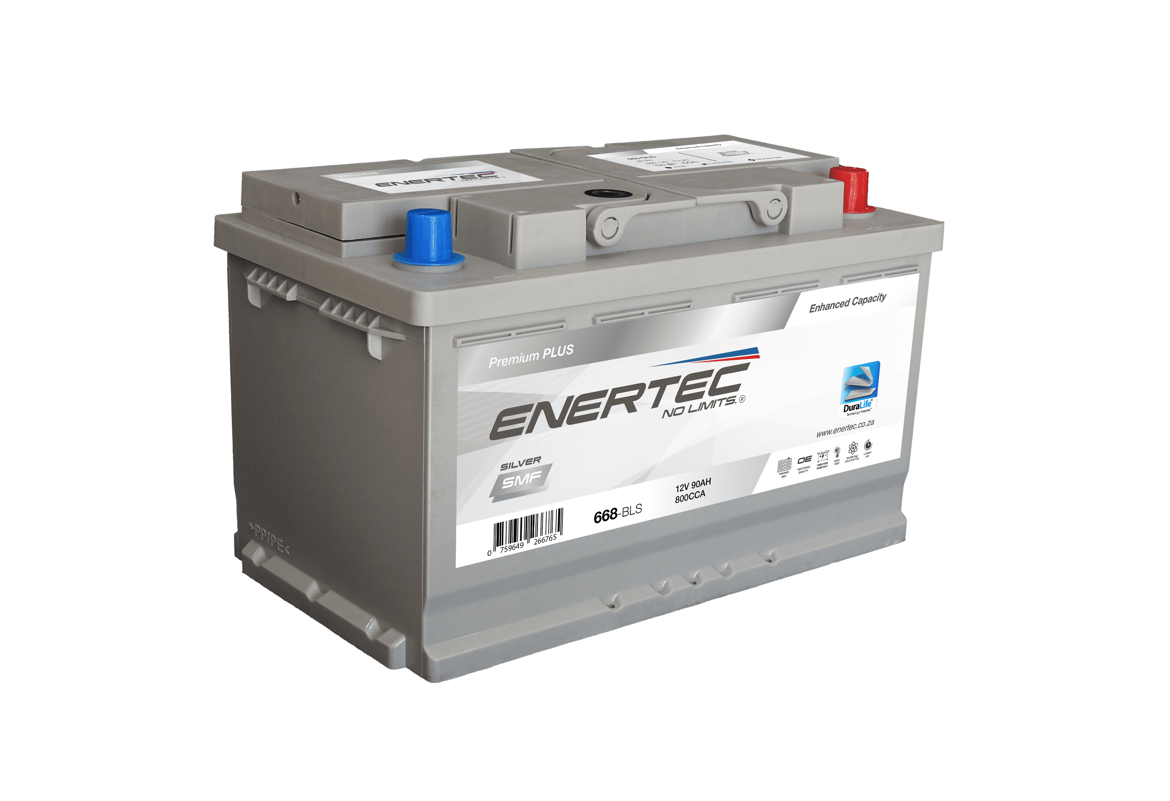668-BLS 12V 90Ah Enertec Silver Lead-Acid Automotive Battery